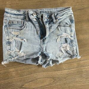 Light wash ripped American Eagle jean shorts